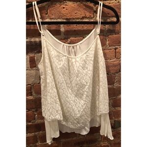 𝅺AMERICAN Eagle Cream Lace Layered Top Size L